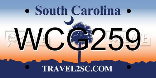 WCG259 South Carolina License Plate