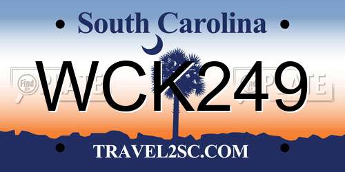 WCK249 South Carolina License Plate