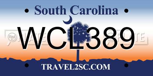 WCL389 South Carolina License Plate