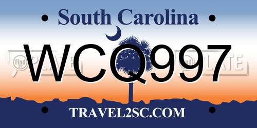 WCQ997 South Carolina License Plate
