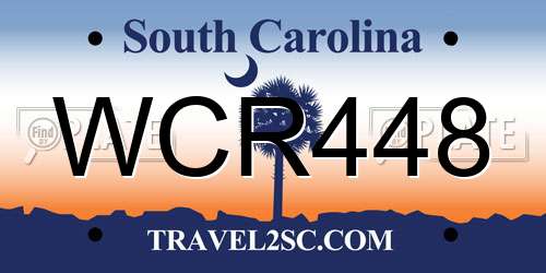WCR448 South Carolina License Plate