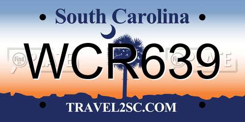 WCR639 South Carolina License Plate