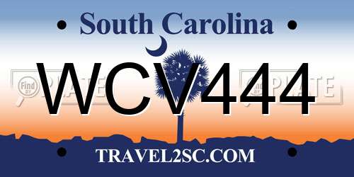WCV444 South Carolina License Plate