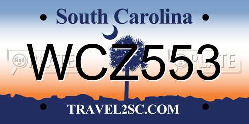 WCZ553 South Carolina License Plate