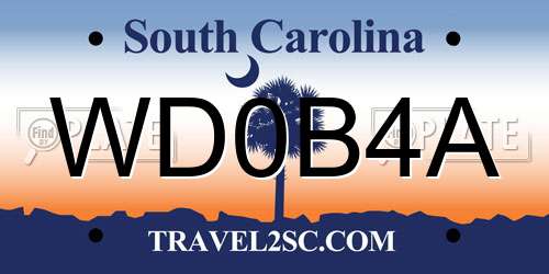 WD0B4A South Carolina License Plate