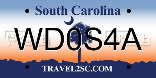 WD0S4A South Carolina License Plate