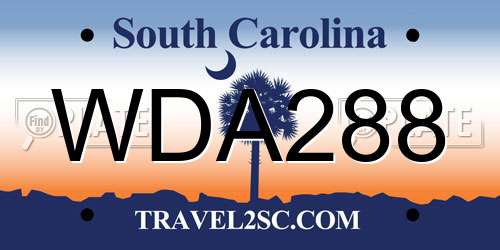 WDA288 South Carolina License Plate