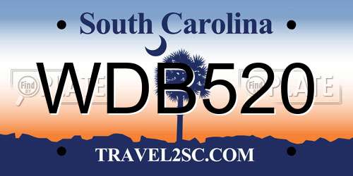 WDB520 South Carolina License Plate