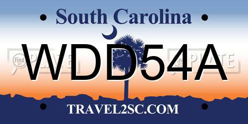 WDD54A South Carolina License Plate