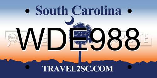 WDE988 South Carolina License Plate