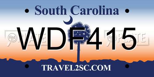 WDF415 South Carolina License Plate