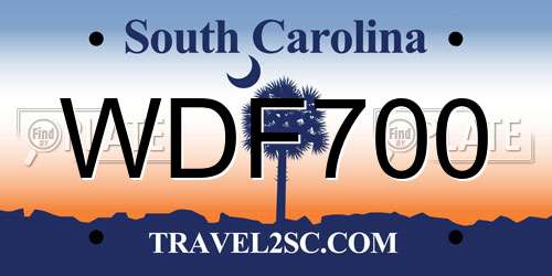 WDF700 South Carolina License Plate