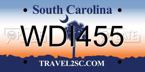WDI455 South Carolina License Plate