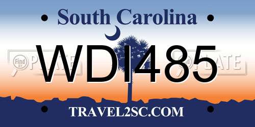 WDI485 South Carolina License Plate
