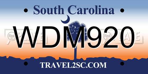 WDM920 South Carolina License Plate