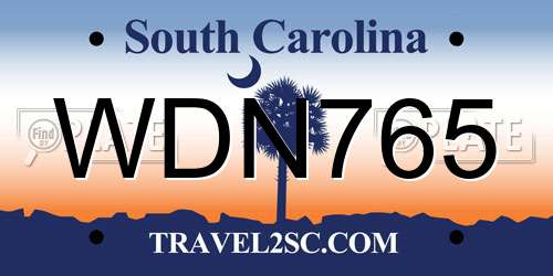 WDN765 South Carolina License Plate