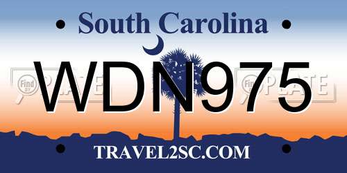 WDN975 South Carolina License Plate