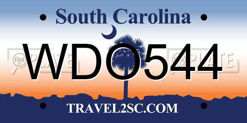 WDO544 South Carolina License Plate