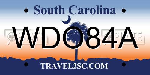 WDO84A South Carolina License Plate