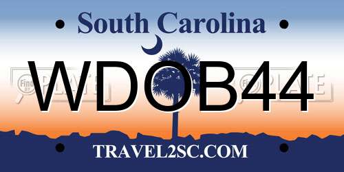WDOB44 South Carolina License Plate