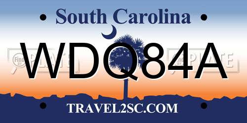 WDQ84A South Carolina License Plate