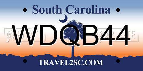 WDQB44 South Carolina License Plate