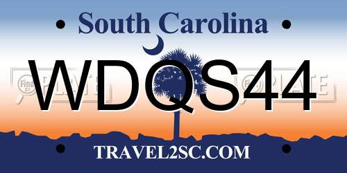 WDQS44 South Carolina License Plate