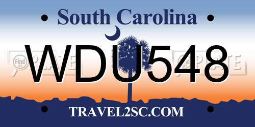 WDU548 South Carolina License Plate
