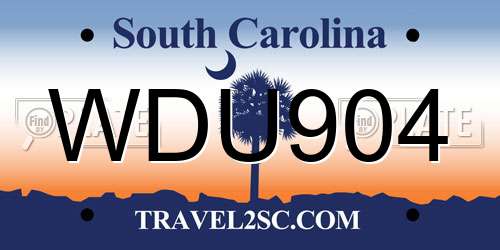 WDU904 South Carolina License Plate