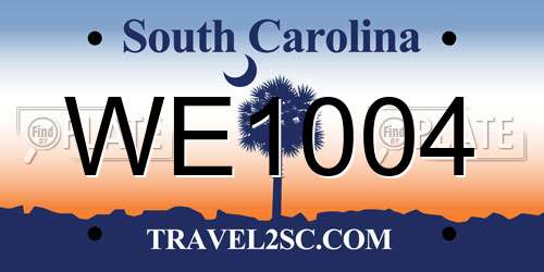 WE1004 South Carolina License Plate