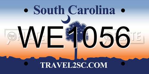 WE1056 South Carolina License Plate