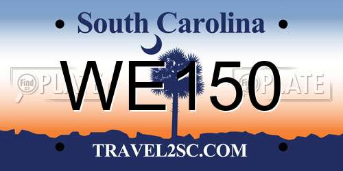 WE150 South Carolina License Plate