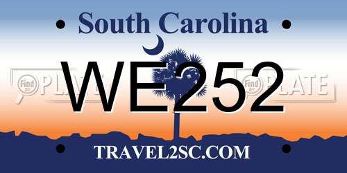 WE252 South Carolina License Plate