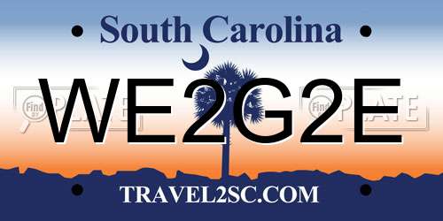 WE2G2E South Carolina License Plate