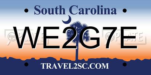 WE2G7E South Carolina License Plate