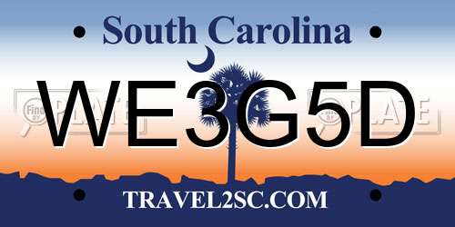 WE3G5D South Carolina License Plate