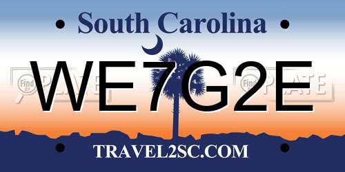 WE7G2E South Carolina License Plate