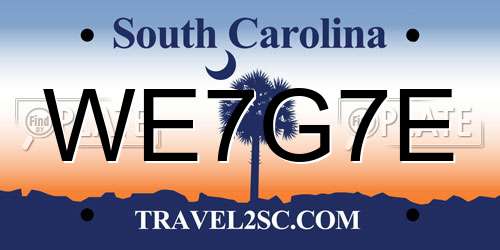 WE7G7E South Carolina License Plate