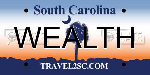 WEALTH South Carolina License Plate