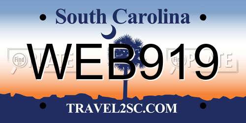 WEB919 South Carolina License Plate