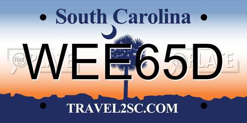 WEE65D South Carolina License Plate