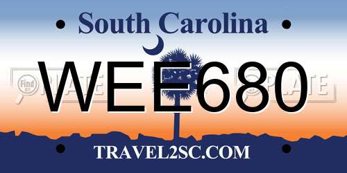 WEE680 South Carolina License Plate