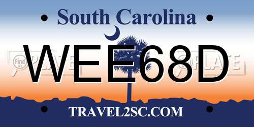 WEE68D South Carolina License Plate