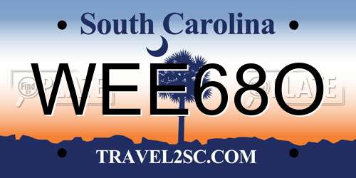 WEE68O South Carolina License Plate