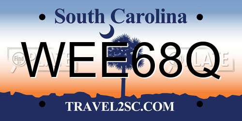 WEE68Q South Carolina License Plate