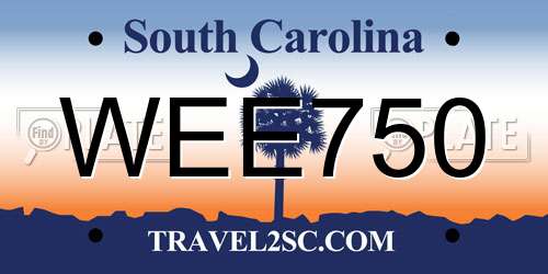 WEE750 South Carolina License Plate