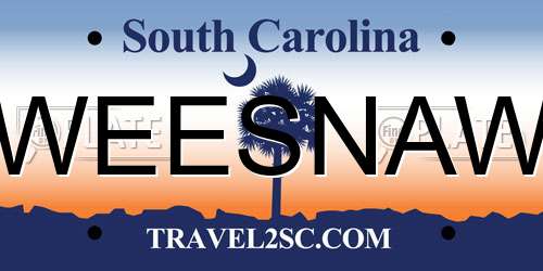WEESNAW South Carolina License Plate