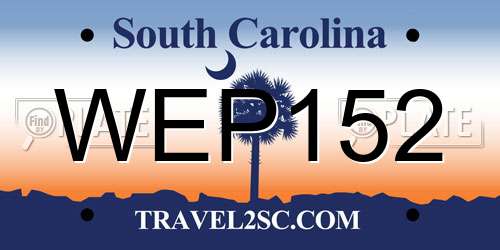 WEP152 South Carolina License Plate