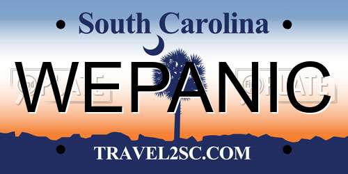 WEPANIC South Carolina License Plate