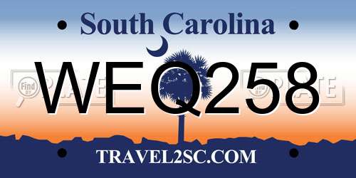 WEQ258 South Carolina License Plate